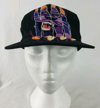 Vintage Arctic Cat Hat Official Black & Neon Colors Embroidered Snapback