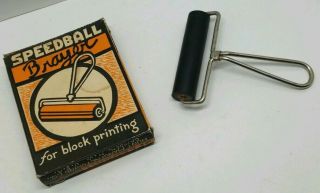 Vtg Speedball Brayer No 49 For Block Printing W/ Box Hunt Manufacturing