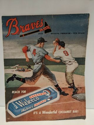Vintage Baseball Program 1950 Boston Braves Vs St.  Louis Cardinals Unscored