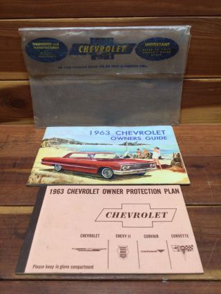 Vintage 1963 Chevrolet Owners Guide W/ Protection Plan Impala Bel Air