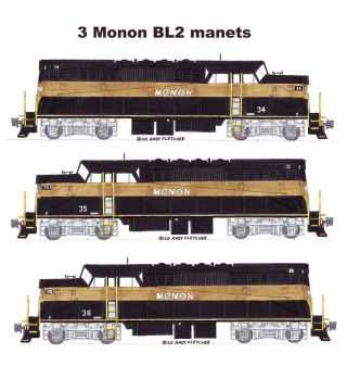 Monon Bl2s 34,  35,  36 3 Magnets Andy Fletcher
