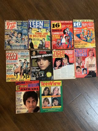 10x Vintage Teen Magazines Teen Life 16 Star Tiger Beat Teen Talk Teen View