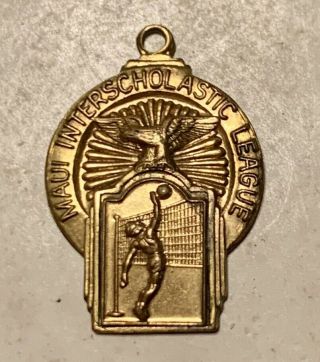 1974 - 75 Lahainaluna H.  S.  Maui Interscholastic League Volley Ball Medal Pendant