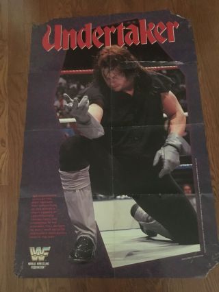 Wwe Wwf Very Vintage Undertaker/tatanka Double Sided Poster. ,  Read Info