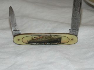 Rare Antique S.  S.  George Washington Ship Boat Pocket Knife Solingen Fox Mark