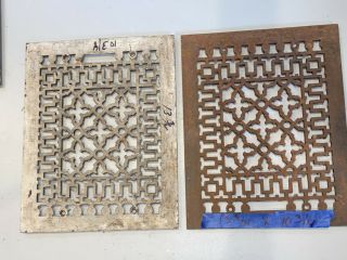 2 Cast Iron Grate/vent Covers Craftsman Victorian Wall/floor Matching Pair