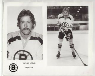 Rich Leduc 1973 - 74 Boston Bruins Team Issue 8x10 Nhl Photograph Wha Ahl