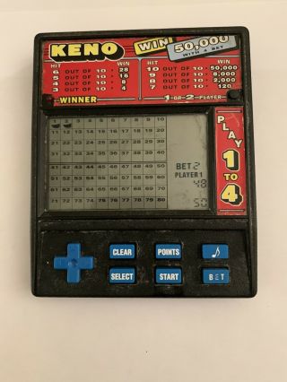 Radica Vintage Keno Electronic Handheld Casino Game Model 1480 50,  000
