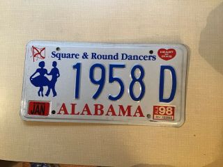 1998 Alabama Square & Round Dancers License Plate