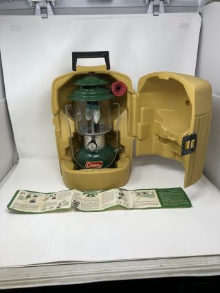 Vintage 1967 Coleman 2 Burner Lantern Model 228f In Case Fishing Hunting Camping