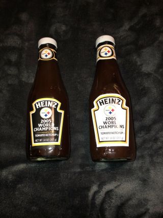 Pittsburgh Steelers 2005 World Champions Heinz Collectible Ketchup Bottles