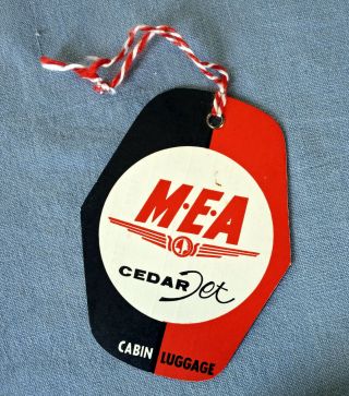 Mea Middle East Airlines " Cedar Jet " Cabin Baggage Tag