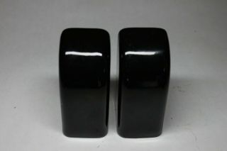 ANTIQUE WEDGEWOOD STOVE BLACK PORCELAIN SALT AND PEPPER SHAKERS CIRCA 1950 3