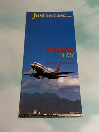 Aloha Airlines Boeing 737 With Aft Airstairs Safety Card - 1980