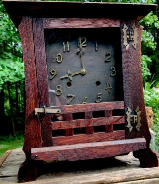 Antique 1900’s Arts & Crafts/mission Haven “los Santos” Mantle Clock
