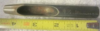 C.  S.  Osborne Round Drive Punch,  13,  3/8 " Vintage Leather Belt Hole Tool,  Usa