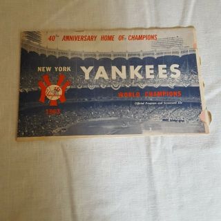 York Yankees Vs Twins,  1963 Official Program & Scorecard