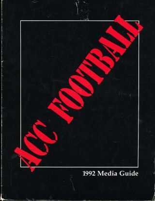 1992 Acc Atlantic Coast Conference Football Media Guide Bxconf