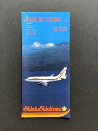 Safety Card Aloha Hawaii Boeing 737 - 200