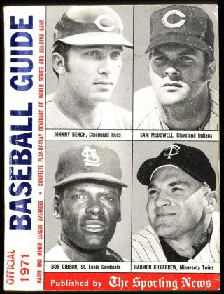 1971 Sporting News Official Baseball Guide W/bench,  Gibson,  Killebrew On Cover