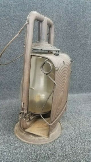 Antique C.  H.  Ham Mfg Co - No O Clipper w/Shade Oil Lamp 2