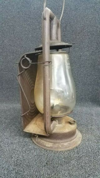 Antique C.  H.  Ham Mfg Co - No O Clipper w/Shade Oil Lamp 3