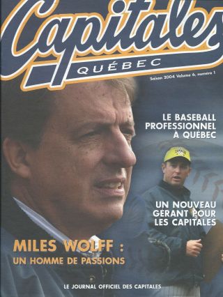 2004 Quebec Capitales Minor League Baseball Program - Northeast League Fwil