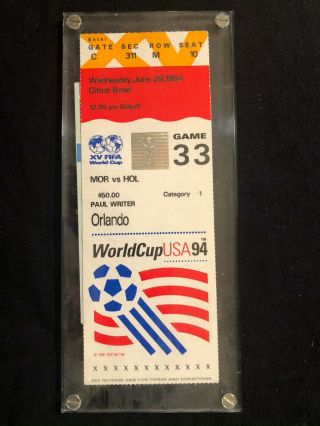 2 Tickets In Lucite 1994 Usa World Cup Game 33 Hol V Mor & Game 18 Mex V Ire