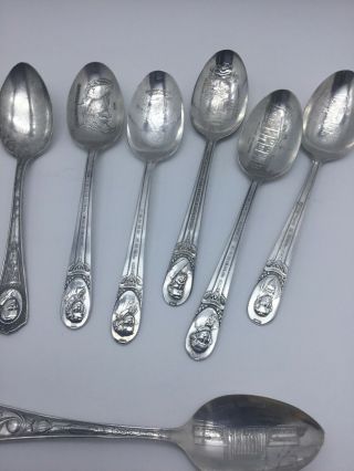15 Vintage Silver Plate Spoons Silent Movie Star President State Cities Oneida 3