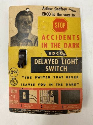 Vintage Edco Delayed Light Switch Arthur Godfrey Advertising Endorsement 1950s