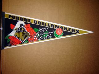 2001 Purdue Boilermakers Rose Bowl Football Ncaa Pennant