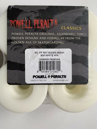 Powell Peralta Skateboard Rat Bones Wheels 90A 60mm Vintage 2008 Reissue 3