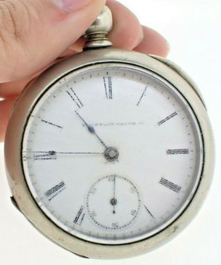 Antique 18 Size Elgin Key Wind Pocket Watch Grade 7 Silveroid Orrepair