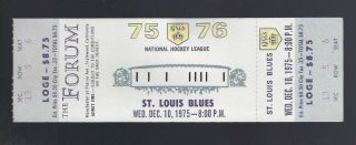 Vintage 1975 - 1976 Nhl St Louis Blues @ Los Angeles Kings Full Hockey Ticket