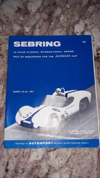 1961 Sebring 12 Hour Florida International Grand Prix Of Endurance Program