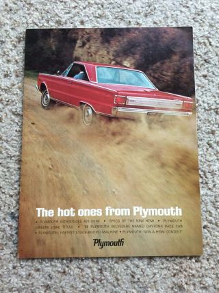1966 Plymouth Introduces The 426 Hemi,  Dealers Color Sales Brouchure.