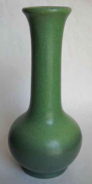 Vintage Red Wing Rum - Rill 182 Matte Green W/ Blue Spray 7 " Vase