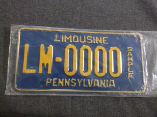 Pennsylvania Limousine Sample License Plate
