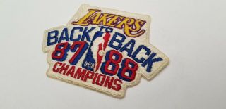 Rare La Lakers Champions Nba Basketball Patch Back To Back 87 88