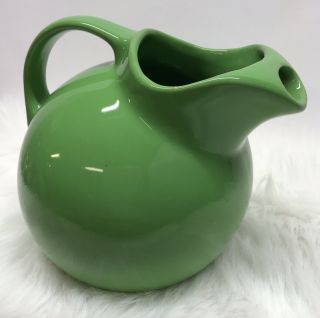 Vintage Hall Usa Pitcher Green Round Ball Signed Marked 633 Ice Lip No Chips