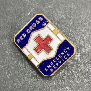 Vintage Red Cross Emergency Service No.  25311 Enamel Pin Badge K.  G Luke Melbourne