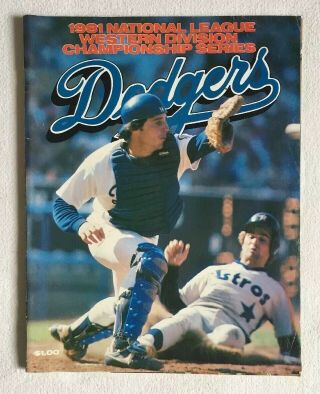 1981 La Dodgers Baseball Program Scorecard Vs Houston Astros Vtg Mike Scioscia