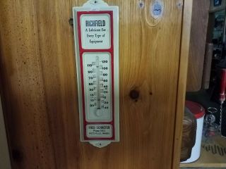 Vintage " Richfield " Metal Advertising Thermometer,  Ritzville,  Wash.