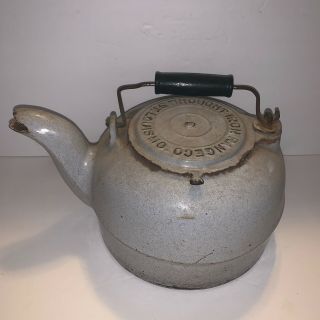 Antique St Louis Wrought Iron Range Co Cast Iron Tea Pot Kettle Gray