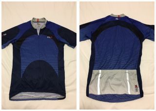 Vtg 90s Polo Sport Rlx Ralph Lauren Reflective Blue Cycling Jersey Mens Small