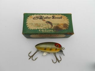 Vintage Clark Water Scout Old Wood Fishing Lures