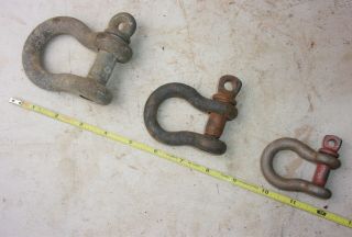 Assortment Of 3 Vintage Screw Pin Shackles - 2 Signed Crosby