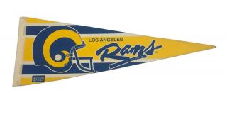 Vtg Los Angeles Rams Nfl Football Felt Pennant Full Size 30” Flag Wall Sign