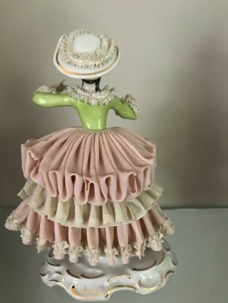 Antique Vintage German Dresden porcelain lace figurine ballerina FOR BRENDA 3