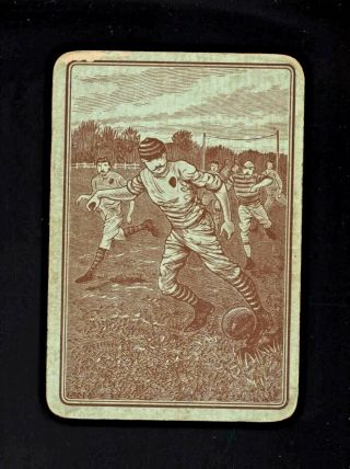 Vintage Wide Swap Playing Card Old Time Football Soccer Players On Field